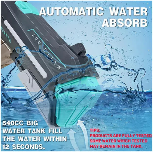 Electric water gun toy black technology repeater automatic water spray high pressure water play gun toy Electric